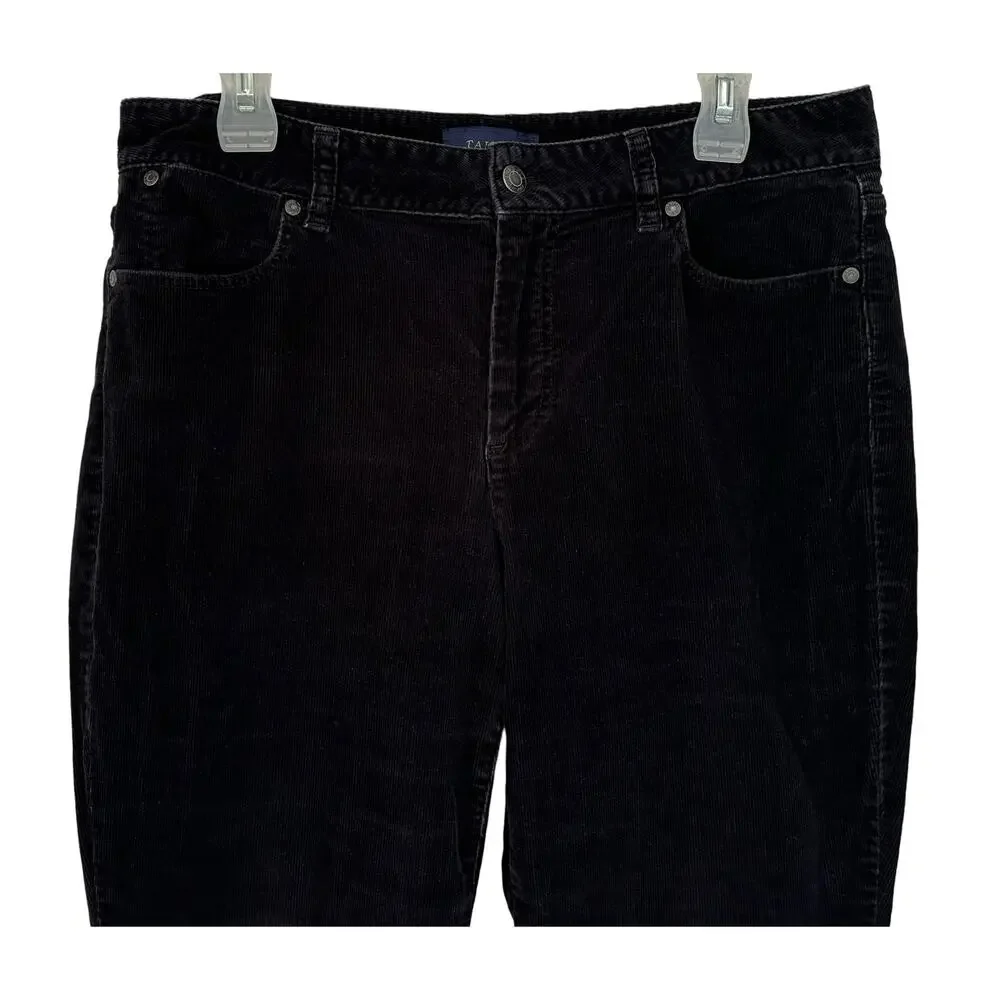Talbots Curvy Straight Leg Corduroy Pants Black Size 12